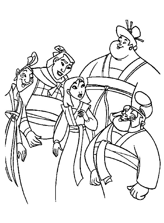coloriage mulan et les soldats